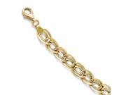 10K Yellow Gold 8in Triple Link Flat Curb Bracelet