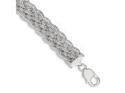 Sterling Silver 7.5in Braided Fancy Link Bracelet