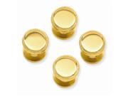 Stainless Steel 14K Gold Plated Engravable Four Piece Polished Beaded Tuxedo Studs