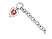 Sterling Silver 8.75in Engravable Heart Medical ID Bracelet