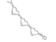 Sterling Silver 7in Heart Bracelet
