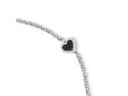 Sterling Silver Rhodium Plated Diamond Sapphire Heart Bracelet Color H I Clarity SI2 I1