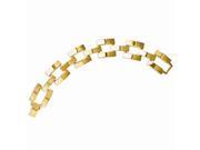 24k Gold Plated Fancy Pyramid Polished 7.5in Bracelet