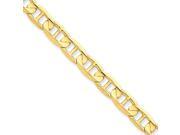 14k Yellow Gold 7in 6.25mm Concave Anchor Chain Bracelet