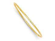 14k Yellow Gold 7in 2.5mm Grooved Slip on Bangle