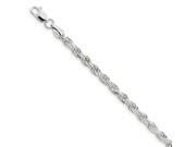 Sterling Silver 9in 4.75mm Diamond Cut Men s Rope Chain Bracelet