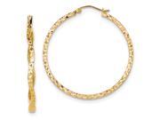 Sterling Silver 14k Gold-Plated D/C Wavy 1.5IN Hoop Earrings (1.5IN x 1.5IN ) Sterling Silver 14k Gold-Plated D/C Wavy 1.5IN Hoop Earrings (1.5IN x 1.5IN )