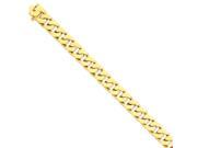 14k Yellow Gold 8in 0.4IN Hand polished Fancy Link Chain Bracelet 0.3IN x 0.4IN
