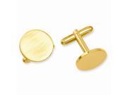 Stainless Steel 14K Gold Plated Engravable Round Satin Cuff Links