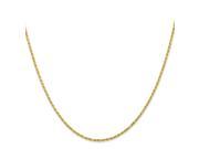 10k Yellow Gold 8in 1.5mm Machine Made D C Rope Chain Bracelet