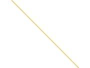 14k Yellow Gold 10in 2mm Light Weight Handmade Flat Anklet Chain