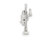 Sterling Silver Trumpet Charm 0.5IN long x 1.1IN wide
