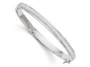 14k 7.5in 6.00mm White Gold Fancy Glitter Infused Hinged Bangle