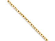 14k Yellow Gold 7in D C Hollow Chain Bracelet