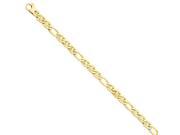 14k Yellow Gold 7.25in 6.5 8.25mm Hand Polished Flat Anchor Men Chain Bracelet