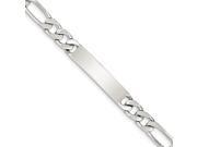 Sterling Silver 8.5in Engravable Figaro Mens Link ID Bracelet