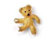 24k Gold Plated Kennedy Teddy Bear w Swarovski Crystals Brooch