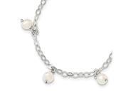 Sterling Silver 7.5in White Freshwater Cultured Freshwater Cultured Pearl Bracelet