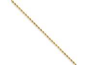14k Yellow Gold 9in 1.5mm D C Rope with Lobster Clasp Chain Bracelet