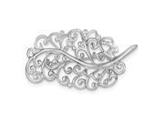 Sterling Silver Rhodium Plated Filigree Leaf Pin