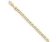 14k Yellow Gold 8in Hollow Double Link Charm Bracelet