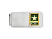 Sterling Silver Army Yellow Star Engravable Money Clip