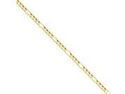 14k Yellow Gold 8in 6mm Concave Open Figaro Chain Bracelet