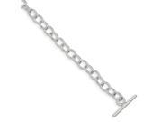Sterling Silver 7.5in Polished Fancy Link Toggle Bracelet