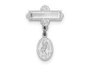 Sterling Silver Saint Christopher Medal Pin