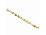 7.25in 14k Gold Plated Teardrop Synthetic CZ Bracelet. Lovely Leatherrete Gift Box Included
