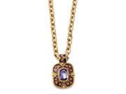 Gold-tone Purple Crystal & Enamel 18in Necklace Gold-tone Purple Crystal & Enamel 18in Necklace