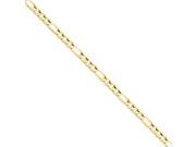 14k Yellow Gold 7in 6.75mm Concave Open Figaro Chain Bracelet