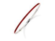 Sterling Silver 7.5in Rhodium plated Stackable Expressions Red Enamel Bangle Bracelet