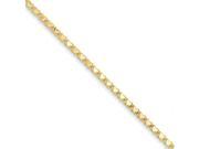 14k Yellow Gold 10in Polished Double Sided Heart Anklet
