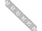 Sterling Silver Rhodium Plated Vintage Style Synthetic CZ Bracelet.