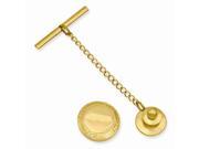 Stainless Steel 14K Gold Plated Engravable Round Tie Tack