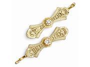 Gold tone Downton Abbey Clear Crystal Simulated Pearl Pin