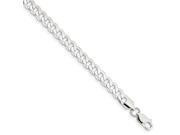 Sterling Silver 7in 6.00mm Beveled Curb Chain Bracelet