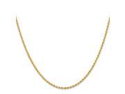 14k Yellow Gold 7in 2.00mm Solid Rope Chain Bracelet