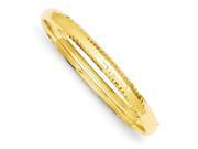 14k 6.5in Yellow Gold 42110 Hammered Fancy Hinged Bracelet Bangle