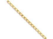 14k Yellow Gold 10in Polished Double Sided Heart Anklet