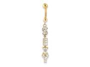 10k Yellow Gold w Synthetic CZ Sexy Belly Dangle