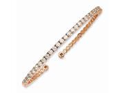 Sterling Silver 14k Rose Gold Plated with Synthetic CZ Cuff Bracelet