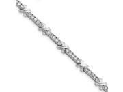 Sterling Silver Rhodium Plated Synthetic CZ Bracelet