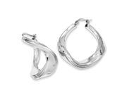 Sterling Silver Polished Rhodium Plated Twisted Hollow 1.3IN Hoop Earrings 1.4IN x 1.4IN