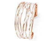 Sterling SIlver 7in 34.0mm 14k Rose Gold Plated Large Tappered Scrunch Bangle