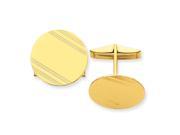 14k Yellow Gold Engravable Cuff Links