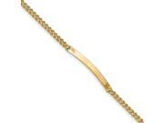14k Yellow Gold 8in Engravable Two Strand Rope ID Bracelet Plate 1.7 x0.2in
