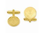 Stainless Steel 14K Gold Plated Round Masonic Cuff Links