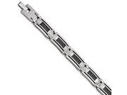 Stainless Steel and Stingray Patterned Fancy Link Bracelet. 8.5in long.